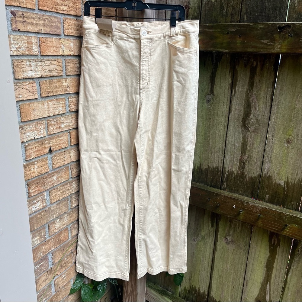 Madewell Women's Emmett Cream Wide Leg Pants